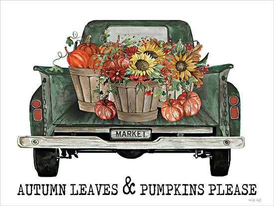 Cindy Jacobs CIN4025 - CIN4025 - Autumn Leaves & Pumpkins Please - 16x12 Fall, Still Life, Truck, Truck Bed, Black Truck, Pumpkins, Flowers, Sunflowers, Autumn Leaves & Pumpkins Please, Typography, Signs, Textual Art, Farmer's Market, Farmhouse/Country from Penny Lane