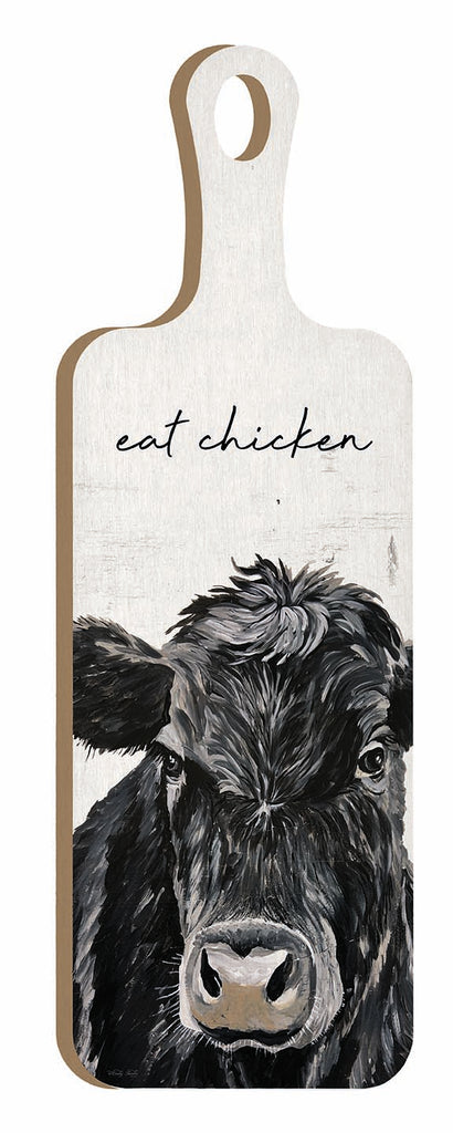 Cindy Jacobs CIN4088CB - CIN4088CB - Eat Chicken - 6x18 Kitchen, Cutting Board, Eat Chicken, Typography, Signs, Textual Art, Cows, Farm Animal, Black Cow from Penny Lane
