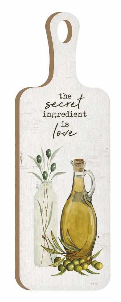 Cindy Jacobs CIN4097CB - CIN4097CB - The Secret Ingredient - 6x18 Kitchen, Cutting Board, Olives, Olive Oil, The Secret Ingredient is Love, Inspirational, Typography, Signs, Textual Art from Penny Lane