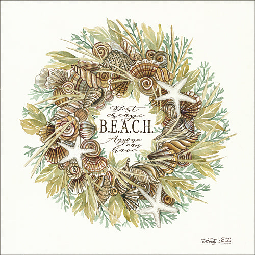 Cindy Jacobs CIN718 - Best Escape Shell Wreath - Shells, Wreath, Coastal, Signs, Starfish, Greenery from Penny Lane Publishing