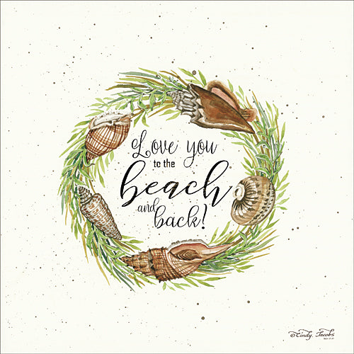 Cindy Jacobs CIN721 - Love You to the Beach Shell Wreath - Shells, Wreath, Coastal, Signs, Greenery from Penny Lane Publishing