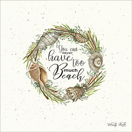Cindy Jacobs CIN722 - Never Too Much Beach Shell Wreath - Shells, Wreath, Coastal, Signs, Greenery from Penny Lane Publishing
