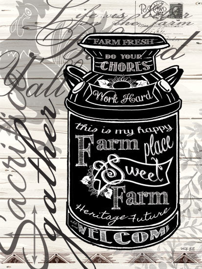 Cindy Jacobs CIN814 - Farm Sweet Farm Milk Can - Typography, Words, Signs, Milk Can from Penny Lane Publishing