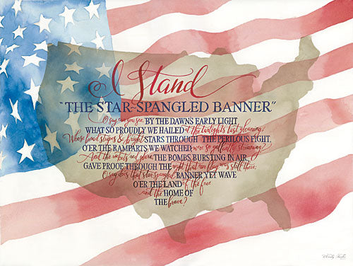 Cindy Jacobs CIN844 - I Stand - I Stand, Star Spangled Banner, Calligraphy, USA from Penny Lane Publishing