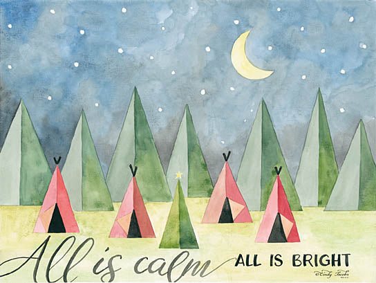 Cindy Jacobs CIN891 - All is Calm - Tents, Night, Moon, Stars, Holiday from Penny Lane Publishing