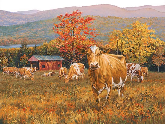 Bonnie Mohr COW134 - Autumn's Gold - Cows, Pasture, Trees, Autumn, Field from Penny Lane Publishing