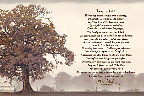 Bonnie Mohr COW240E - Living Life - Tree, Inspiring, Signs, Calligraphy from Penny Lane Publishing