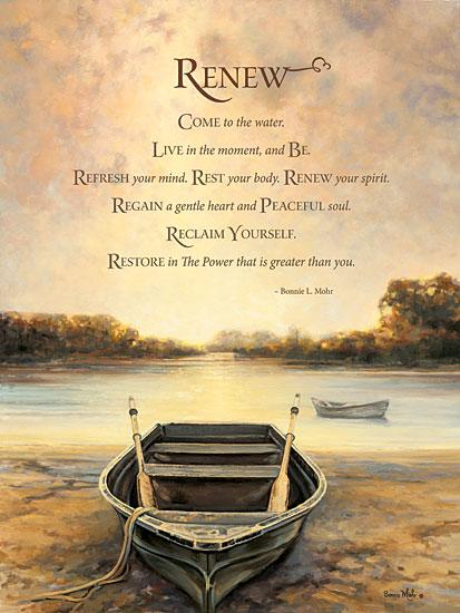 Bonnie Mohr COW253 - Renew  - Rowboat, Inspirational, Landscape, Lake from Penny Lane Publishing