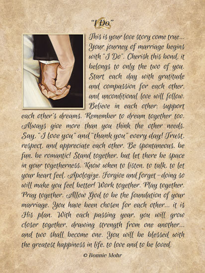 Bonnie Mohr COW296 - I Do - Wedding, Marriage, Love, Typography from Penny Lane Publishing