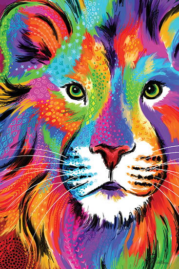 Cat Thurman Designs CTD105 - CTD105 - Rainbow Lion - 12x18 Abstract, Lion, Rainbow Colored, Rainbow Colors, Portrait from Penny Lane