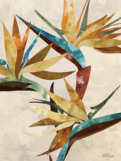 Cat Thurman Designs CTD113 - CTD113 - Modern Bird of Paradise - 12x16 Tropical, Flowers, Bird of Paradise, Abstract, Tea Stain Background from Penny Lane