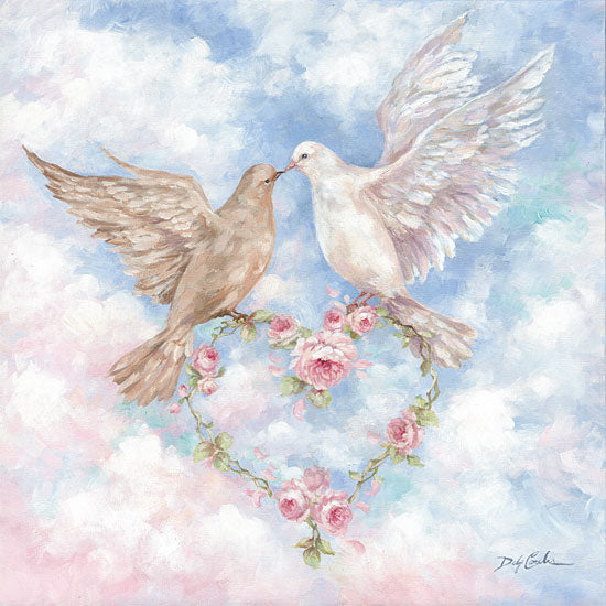 Debi Coules DC122 - DC122 - Imagine - 12x12 Birds, Love Birds, Heart, Floral Heart, Flowers, Pink Flowers, Wedding, Doves, Bereavement from Penny Lane