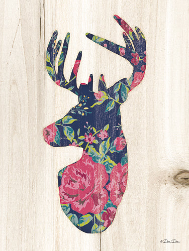 Dee Dee DD1513A - Floral Deer - Wood Planks, Deer, Animals, Floral from Penny Lane Publishing