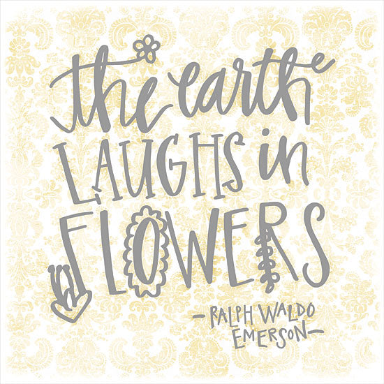 Dogwood Portfolio DOG147 - DOG147 - The Earth Laughs - 12x12 Earth Laughs in Flowers, Quote, Ralph Waldo Emerson, Spring, Signs from Penny Lane