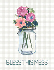 DOG161 - Bless This Mess Flowers - 12x16