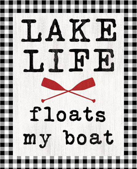 Dogwood Portfolio DOG187 - DOG187 - Lake Life - 12x16 Lake Life, Floats My Boat, Humorous, Black & White Gingham, Signs from Penny Lane