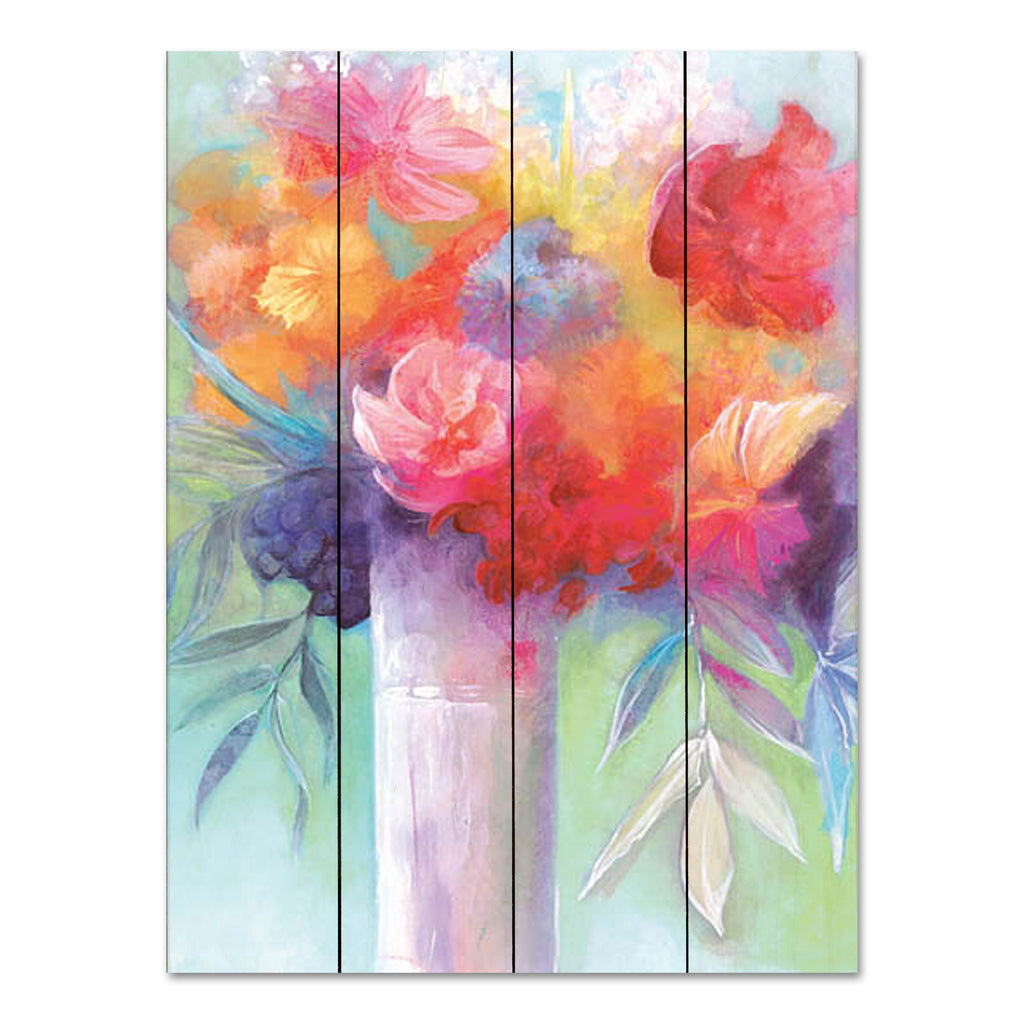 Dogwood Portfolio DOG214PAL - DOG214PAL - Bright and Cheery Flowers - 12x16 Flowers, Abstract, Vase, Rainbow Colors, Watercolor Painting, Bright, Spring, Tropical from Penny Lane