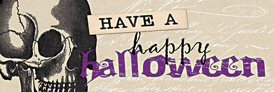 Dogwood Portfolio DOG222A - DOG222A - Happy Halloween Skeleton - 36x12 Halloween, Have a Happy Halloween, Skeleton, Typography, Signs, Textual Art, Fall from Penny Lane