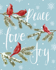 DOG237 - Peace, Love, Joy Cardinals III - 12x16