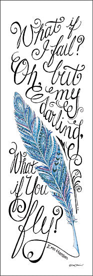 Deb Strain DS1263 - What if I Fail? - Feather, Inspirational, Calligraphy, Quote from Penny Lane Publishing