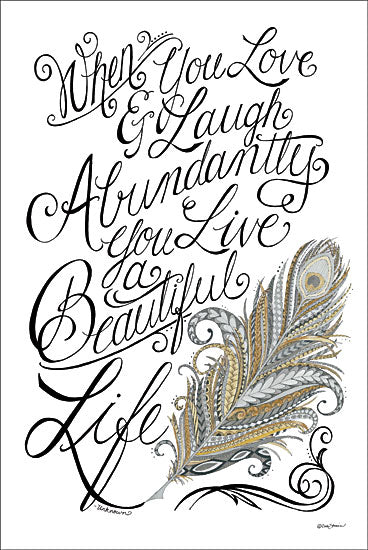 Deb Strain DS1264 - Live a Beautiful Life - Feather, Inspirational, Calligraphy from Penny Lane Publishing