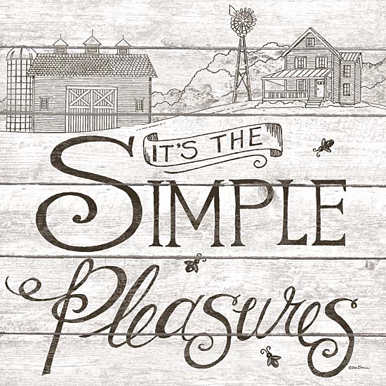 Deb Strain DS1564 - It's the Simple Pleasures - Farm, Sepia, Silo, Inspirational from Penny Lane Publishing