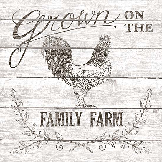 Deb Strain DS1568 - Grown on the Family Farm - Rooster, Sepia, Signs, Farm from Penny Lane Publishing