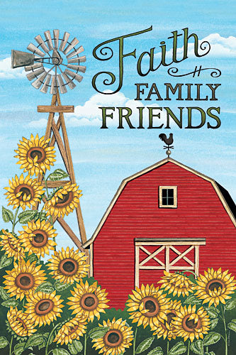 Deb Strain DS1586 - Faith Family Friends Barn - Barn, Sunflowers, Farm, Windmill from Penny Lane Publishing