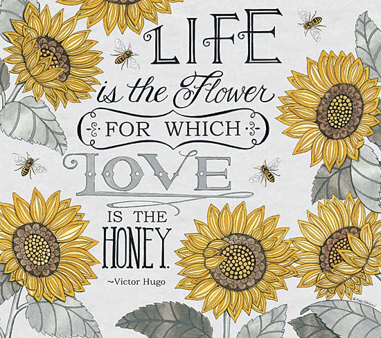 Deb Strain DS1589 - Love is the Honey - Honey, Bees, Sunflowers, Love, Typography from Penny Lane Publishing
