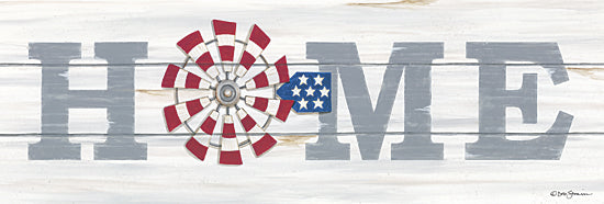 Deb Strain DS1668A - DS1668A - Patriotic Home - 36x12 Patriotic Home, Home, Windmill, Patriotic, Red, White & Blue, Farmhouse, Typography, Signs from Penny Lane