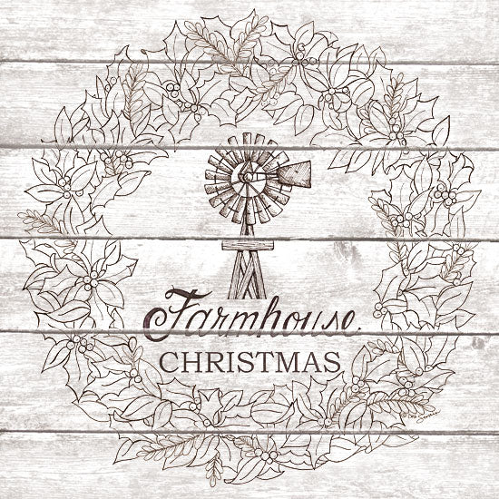 Deb Strain DS1723 - DS1723 - Farmhouse Christmas Wreath     - 12x12 Signs, Typography, Christmas, Windmill, Farmhouse, Wreath from Penny Lane