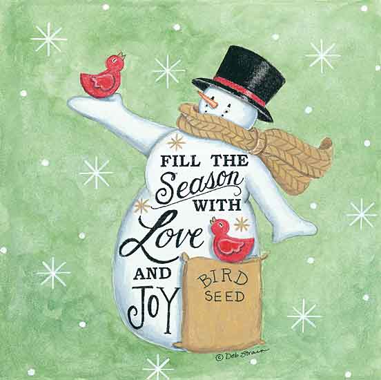 Deb Strain DS1871 - DS1871 - Fill the Season Snowman - 12x12 Signs, Typography, Snowman, Birds, Bird Seed, Scarf, Top Hat from Penny Lane