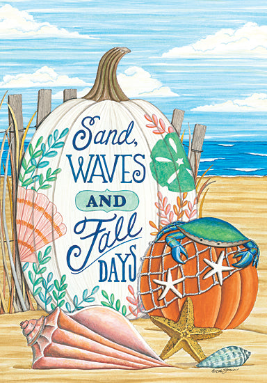 Deb Strain DS1882 - DS1882 - Seaside Pumpkin - 12x16 Coastal, Beach, Shells, Autumn, Pumpkins from Penny Lane