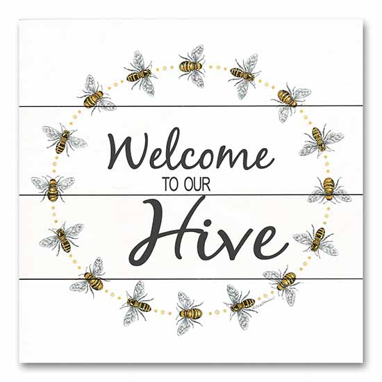 Deb Strain DS2008PAL - DS2008PAL - Welcome to Our Hive     - 12x12 Welcome to Our Hive, Family, Home, Bees, Insects, Typography, Signs, Whimsical from Penny Lane