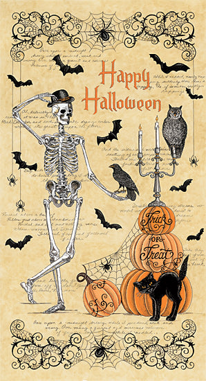 Deb Strain DS2026 - DS2026 - Happy Halloween - 9x18 Happy Halloween, Halloween Icons, Skeletons, Pumpkins, Bats, Owls, Black Cats, Spiders, Scary, Signs from Penny Lane