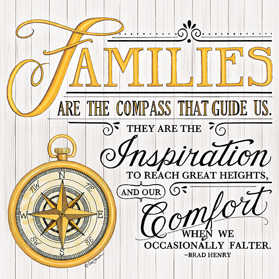 Deb Strain DS2034 - DS2034 - Families are the Compass that Guide Us - 12x12 Families, Compass That Guide Us, Brad Henry, Quote, Compass, Typography, Signs from Penny Lane