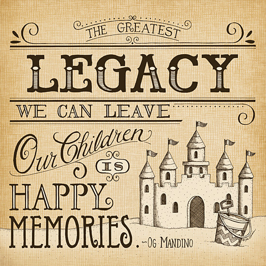 Deb Strain DS2036 - DS2036 - Happy Memories - 12x12 Family, Children, Happy Memories, Beach, Sand Castle, Vacations, Quote, OG Mandino, Greatest Legacy, Typography, Signs from Penny Lane
