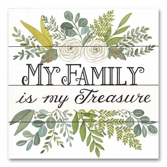 Deb Strain DS2043PAL - DS2043PAL - My Family is My Treasure - 12x12 Family, Flowers, Greenery, Family, Typography, Signs, Rustic from Penny Lane