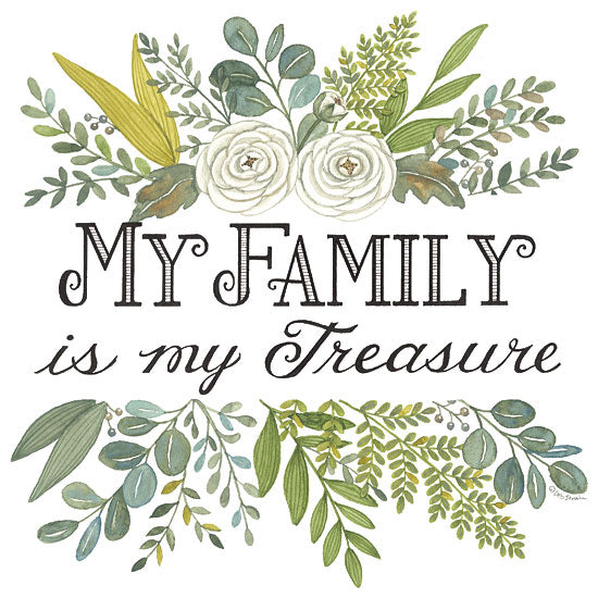 Deb Strain DS2043 - DS2043 - My Family is My Treasure - 12x12 Family, Flowers, Greenery, Family, Typography, Signs, Rustic from Penny Lane