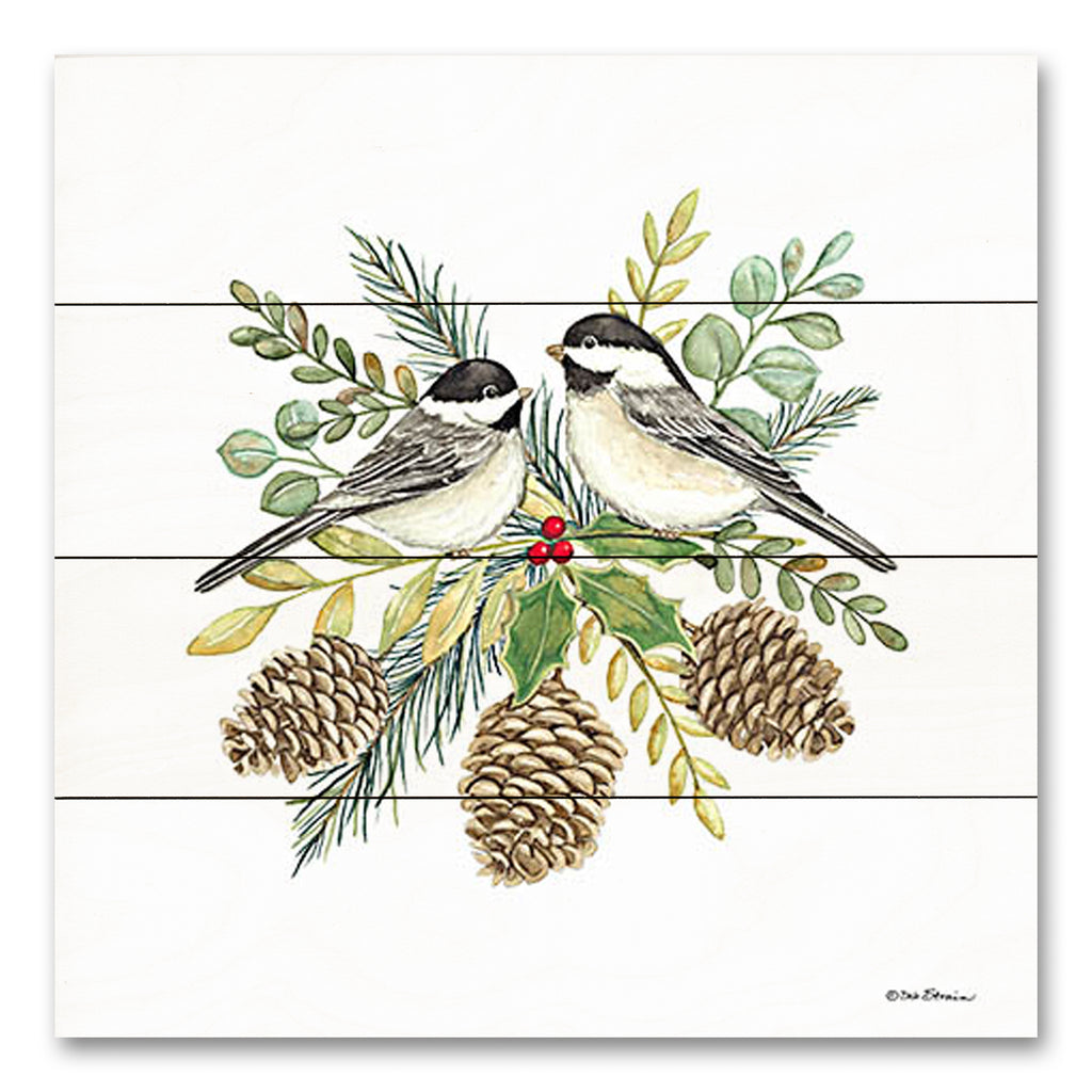 Deb Strain DS2101PAL - DS2101PAL - Nature Birds I - 12x12 Nature, Birds, Greenery, Pine Cones, Botanical, Winter, Holly, Berries from Penny Lane