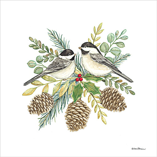 Deb Strain DS2101 - DS2101 - Nature Birds I - 12x12 Nature, Birds, Greenery, Pine Cones, Botanical, Winter, Holly, Berries from Penny Lane