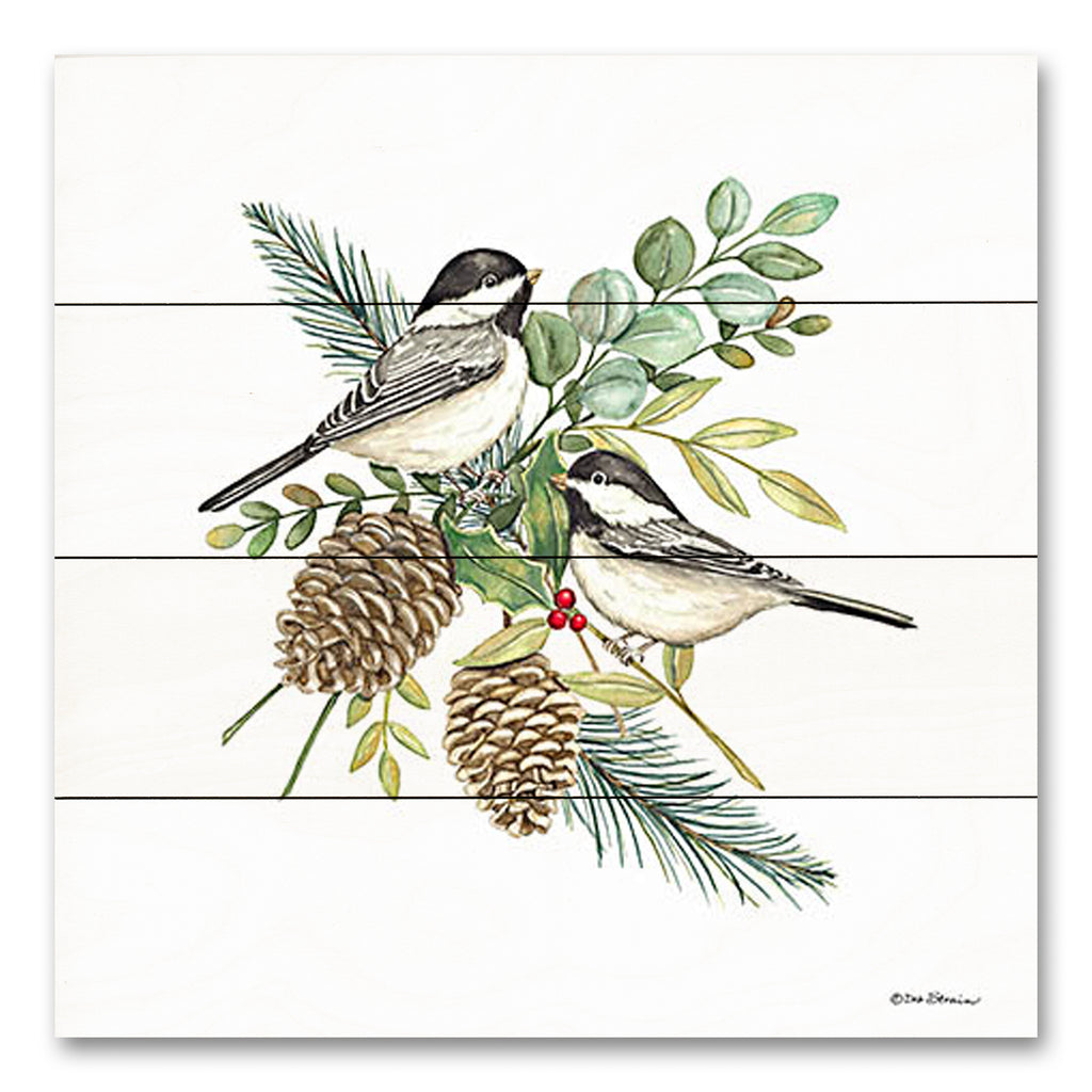 Deb Strain DS2102PAL - DS2102PAL - Nature Birds II - 12x12 Nature, Birds, Greenery, Pine Cones, Botanical, Winter, Holly, Berries from Penny Lane