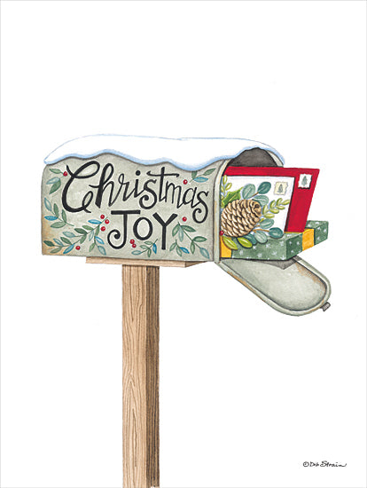 Deb Strain DS2274 - DS2274 - Christmas Joy Mailbox - 12x16 Christmas, Holidays, Mailbox, Presents, Mail, Christmas Joy, Typography, Signs, Textual Art, Winter from Penny Lane