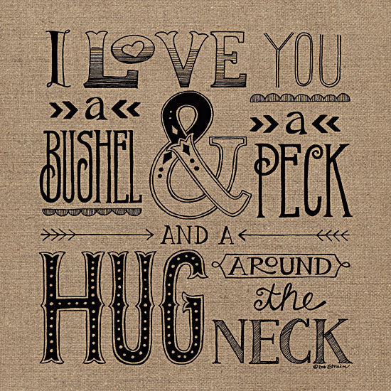 Deb Strain DS595 - Hug Around the Neck - Burlap, Love, Typography from Penny Lane Publishing