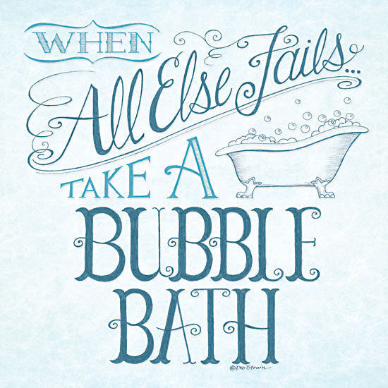 Deb Strain DS931 - When All Else Fails - Bubble Bath, Bathtub, Signs, Blue and White from Penny Lane Publishing