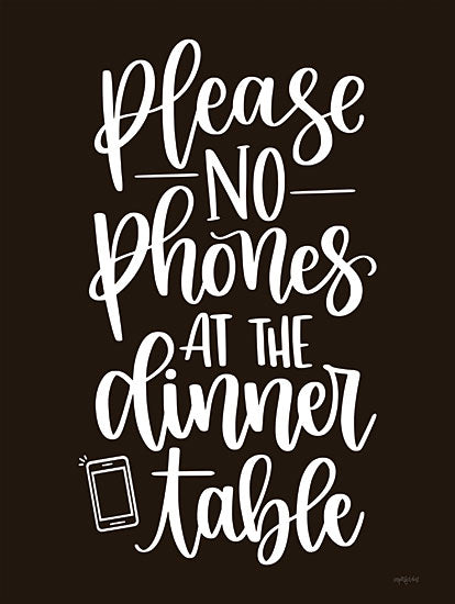 Imperfect Dust DUST1007 - DUST1007 - Please No Phones - 12x16 Kitchen, Cellphones, No Phones at Dinner Table, Typography, Signs, Textual Art, Black & White from Penny Lane