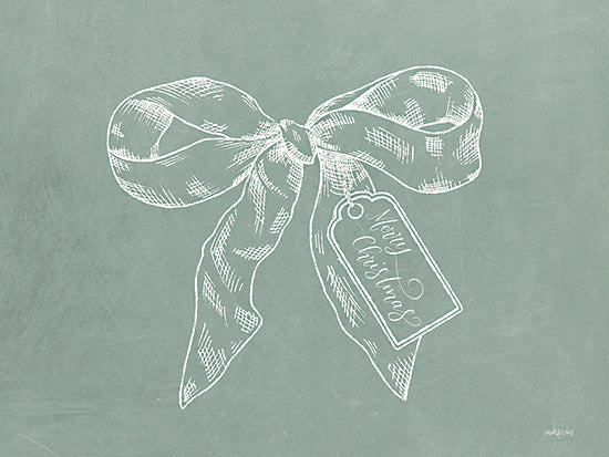 Imperfect Dust DUST1102 - DUST1102 - Merry Christmas Bow - 16x12 Christmas, Merry Christmas, Typography, Signs, Textual Art, Bow, Blue & White, Winter from Penny Lane