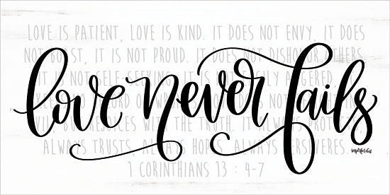 Imperfect Dust DUST391 - DUST391 - Love Never Fails    - 18x9 Signs, Typography, Lover Never Fails, 1 Corinthians 13: 4-7 from Penny Lane