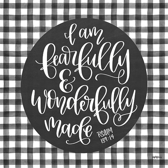 Imperfect Dust DUST463 - DUST463 - Fearfully and Wonderfully Made - 12x12 Fearfully and Wonderfully Made, Blue and White, Psalm, Bible Verse, Calligraphy, Signs from Penny Lane