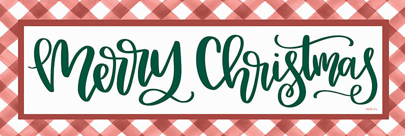 Imperfect Dust DUST500C - DUST500C - Merry Christmas - 36x12 Merry Christmas, Holidays, Calligraphy, Red & White Plaid, Signs from Penny Lane